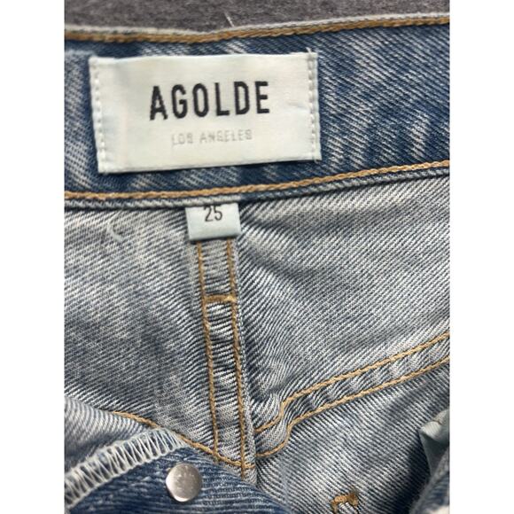 Agolde 90s Y2K Mid Rise Loose Fit Jeans Button Fly Denim Womens Size 25 - Picture 12 of 16